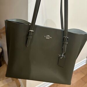 Coach Dark Green Leather Tote